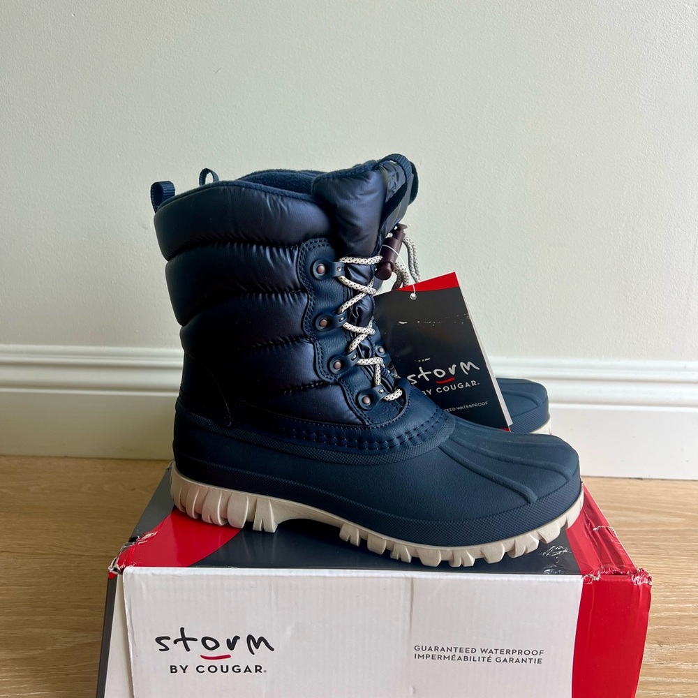 Cougar Storm Waterproof Boots - Navy size 8 NWT